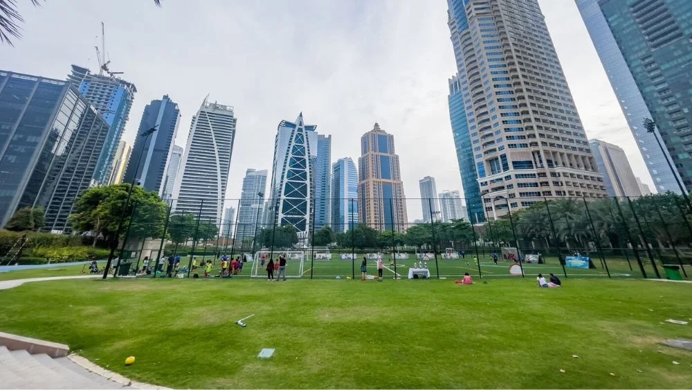 JLT park with buildings in the background